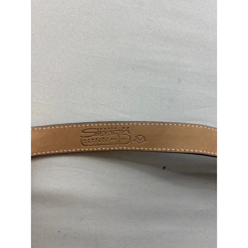 Belts by Simon Leopard Print Calf Hair Western Belt Rose Gold Silver Hardware
